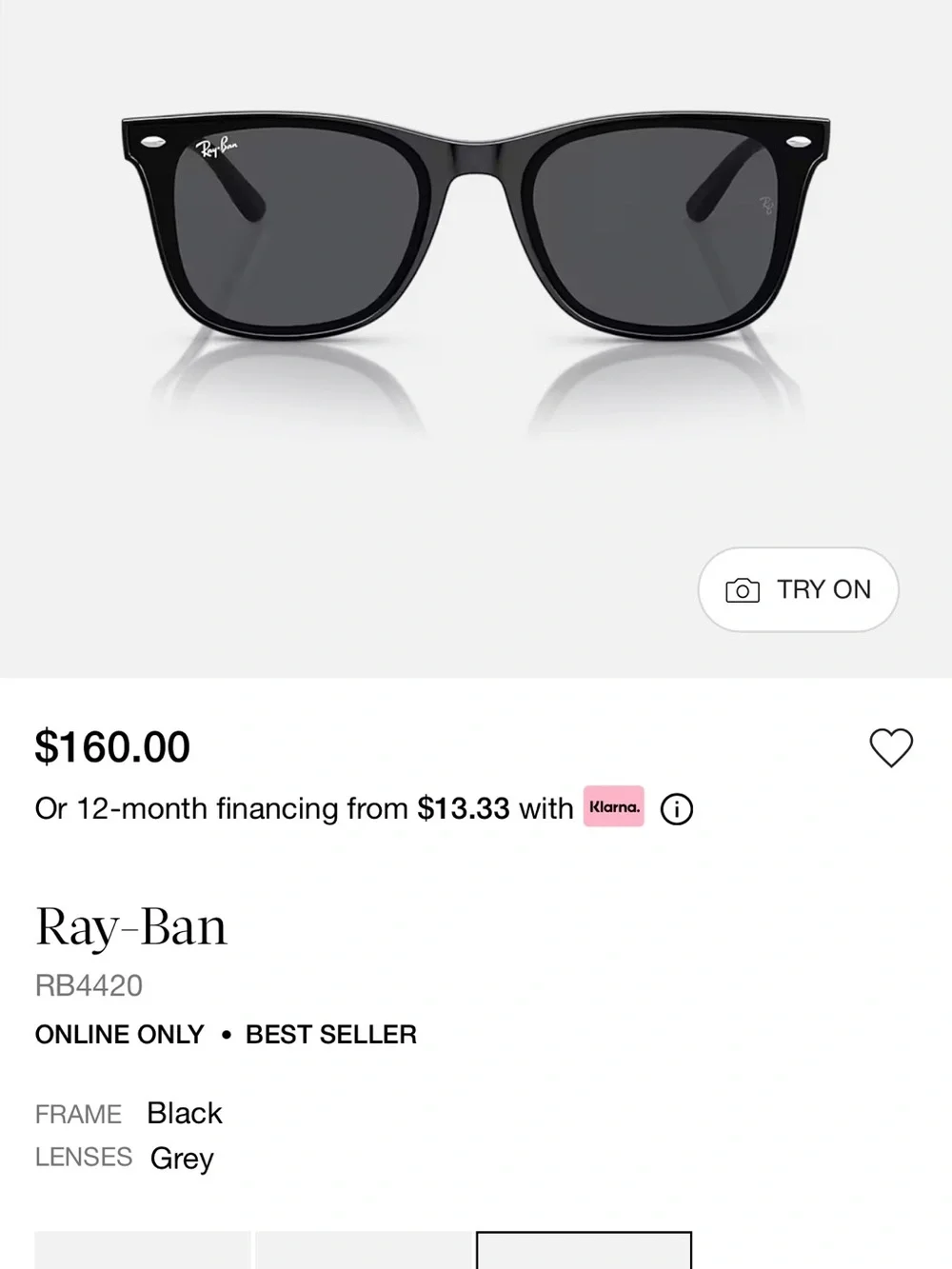 Ray-Ban Black Sunglasses with Black Case and Accessories